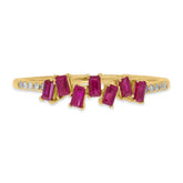 0.04ct Diamond & 0.39ct Ruby 14k Yellow Gold Ring
